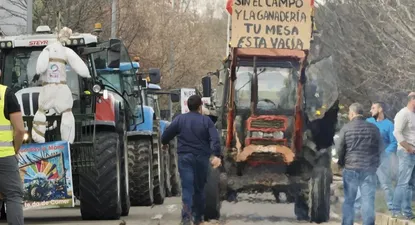 Los agricultores se manifiestan en una tractorada no convocada frente a consejería de Agricultura, este lunes en Valladolid