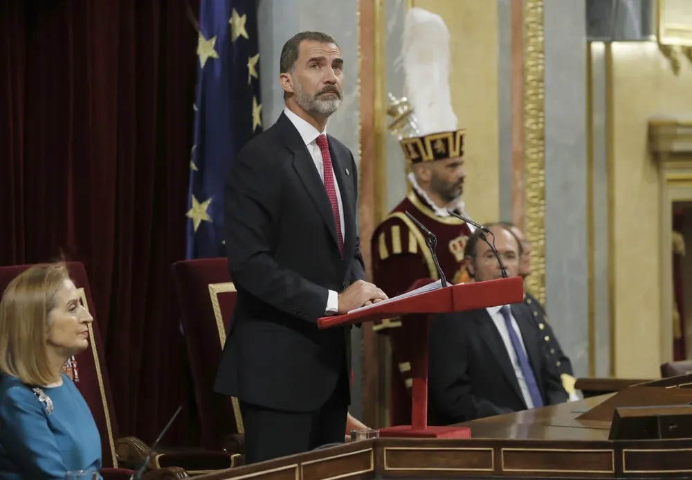 El Rey Felipe VI durante la conmemoración de las elecciones de 1977