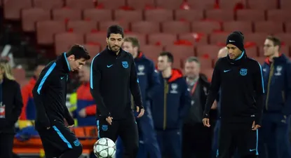 Messi, Suárez y Neymar entrenaron en el Emirates