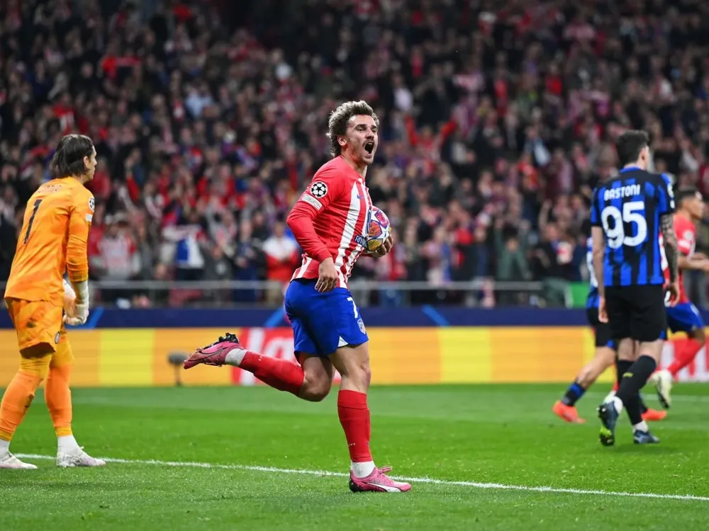 Griezmann en rueda de prensa.