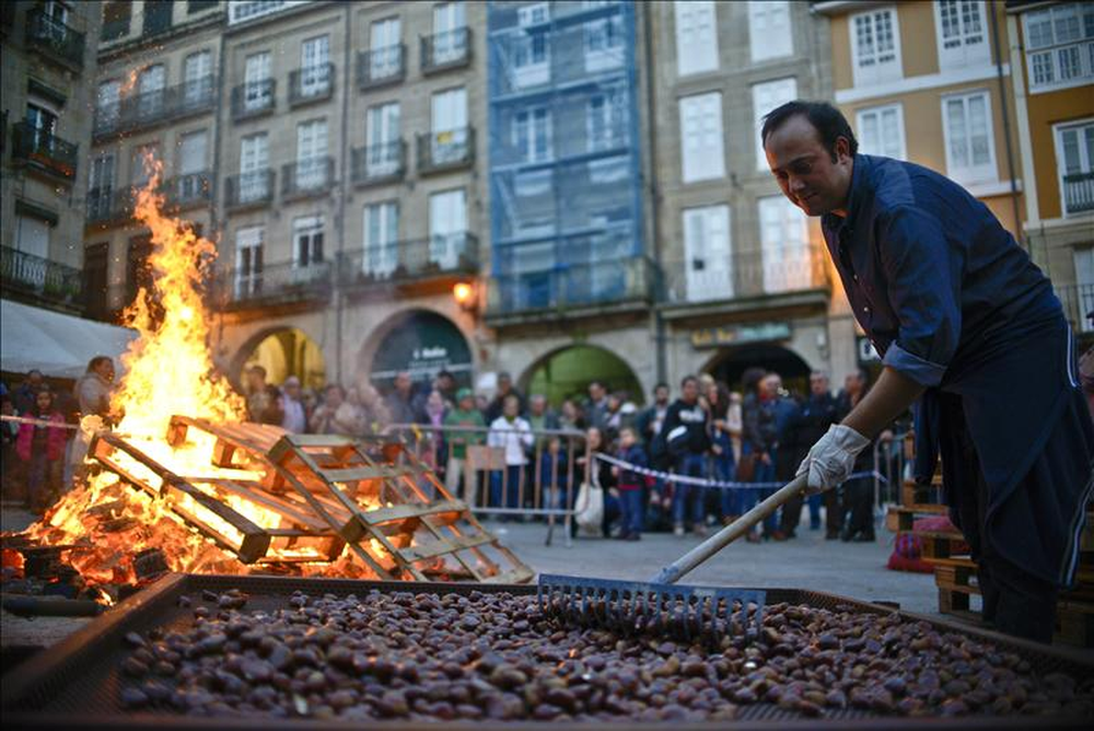 Las castañas asadas, reinas de Navidad y Año Nuevo en España.