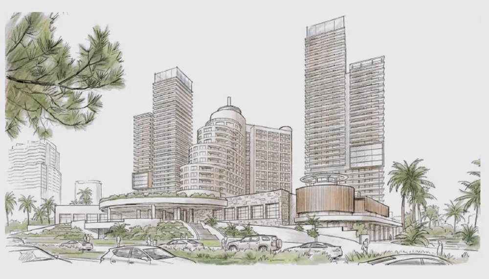 Boceto del proyecto de reforma del Hotel Enjoy por JHSF Fasano