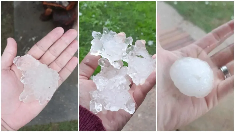 Fotos de granizo de Leandro Cabana, Jenii Gutiérrez y Verónica Cabrera