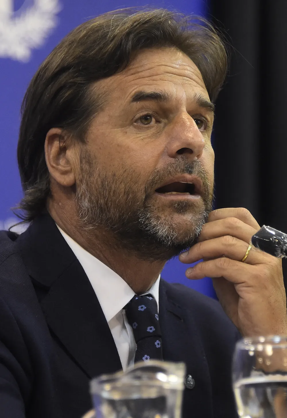 El presidente, Luis Lacalle Pou, en conferencia de prensa