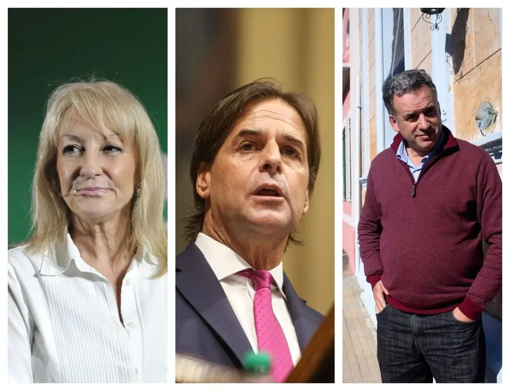 Carolina Cosse, Luis Lacalle Pou y Yamandú Orsi