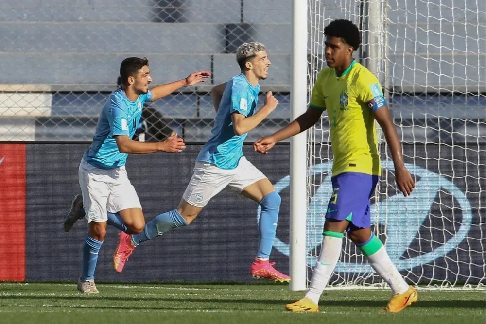 Dor Turgeman festeja su gol ante Brasil en el gran batacazo del Mundial