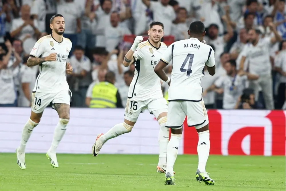 El festejo de Valverde con Alaba