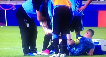 A Amaral lo atendieron cuando terminó el partido y se fue en camilla