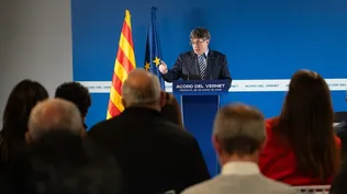 El expresidente de la Generalitat y candidato de Junts a las elecciones catalanas, Carles Puigdemont.