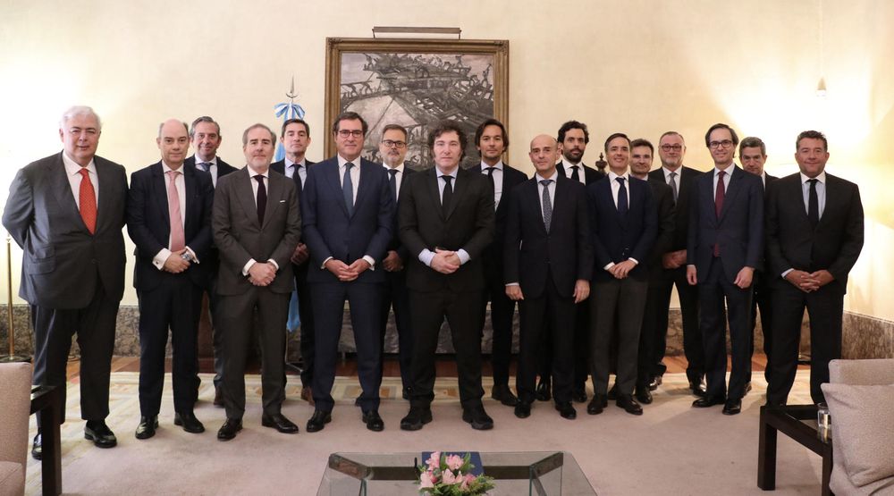 Javier Milei, junto a los CEOS de compañías españolas con intereses en Argentina.