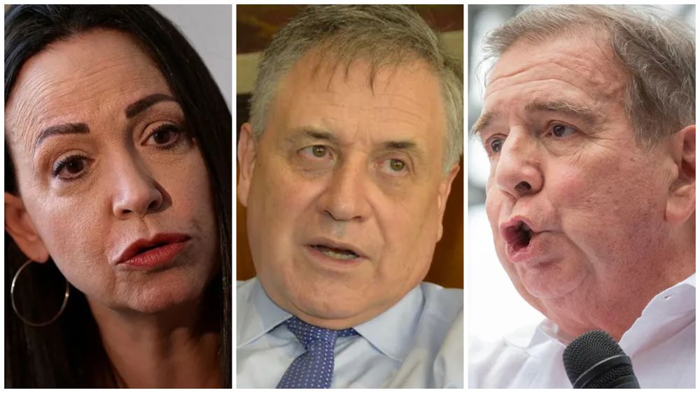 María Corina Machado, Omar Paganini y Edmundo González Urrutia