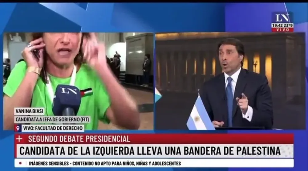 La candidata de izquierda, Vanina Biasi discutió con Eduardo Feinmann.