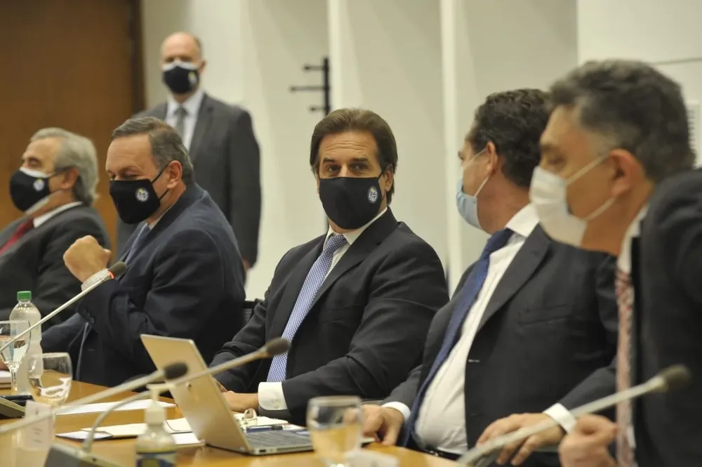 Lacalle Pou durante el Consejo de Ministros