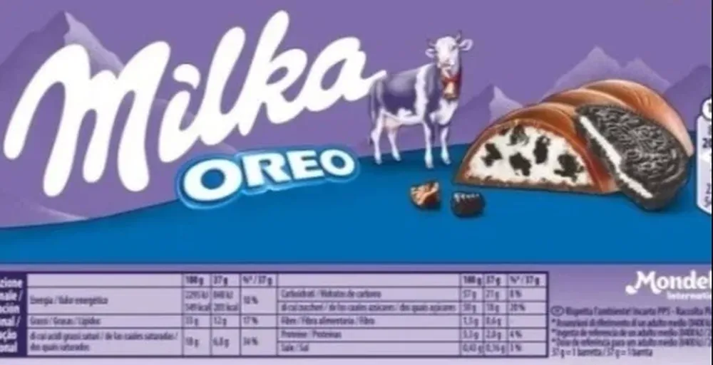 Barrita de chocolate Milka Oreo