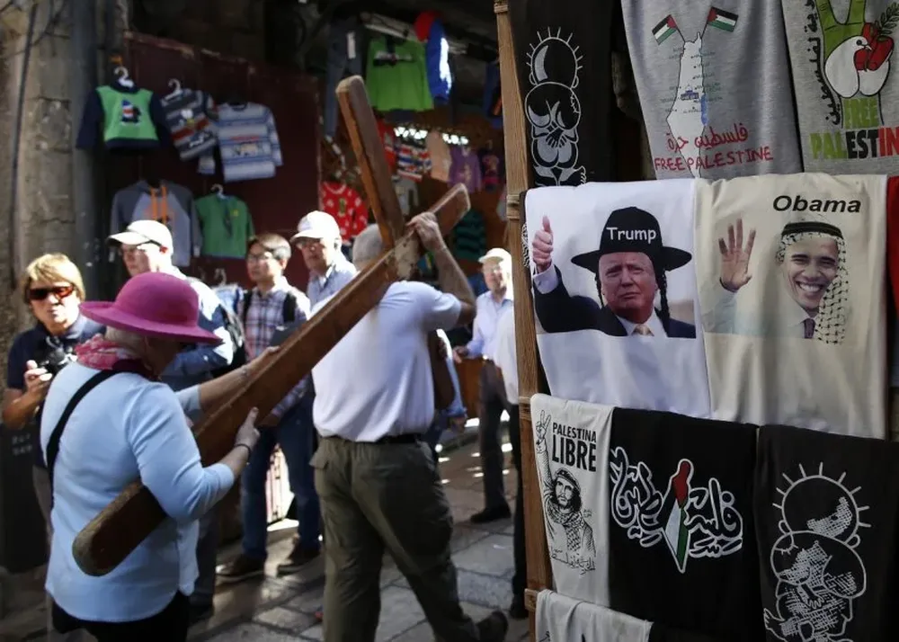 Remeras de Trump y Obama se venden en Jerusalem