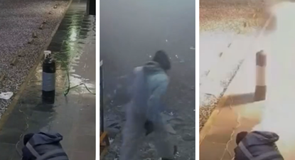 video muestra el momento exacto en que delincuentes hicieron explotar un cajero en parque miramar