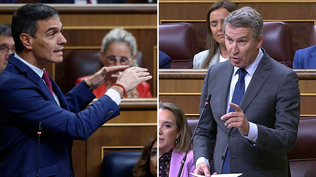 Pedro Sánchez, presidente del Gobierno español y Alberto Núñez Feijóo, líder del PP.