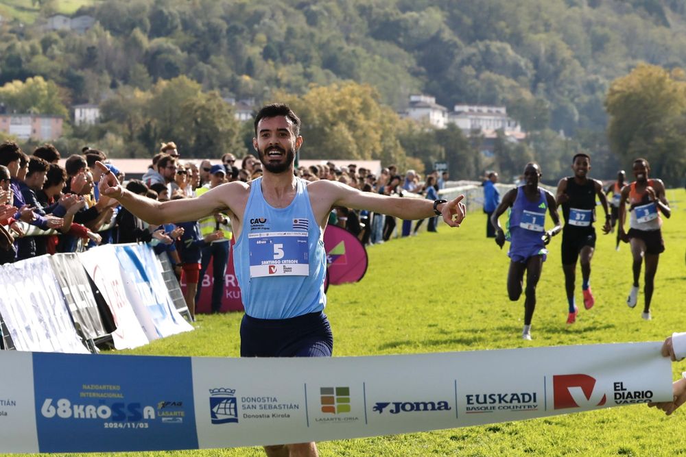 Santiago Catrofe en el Cross internacional de Lasarte en San Sebastián
