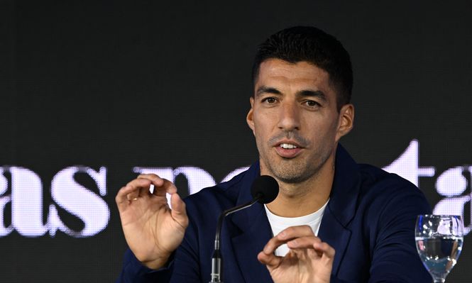 Luis Suárez en su conferencia de despedida de la selección uruguaya