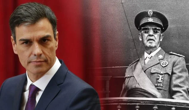 Presidente Pedro Sánchez, dictador Francisco Franco.