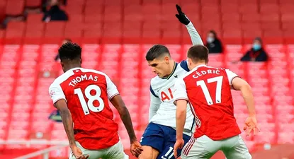 La rabona fantástica de Erik Lamela para el gol de Tottenham Hotspur ante Arsenal