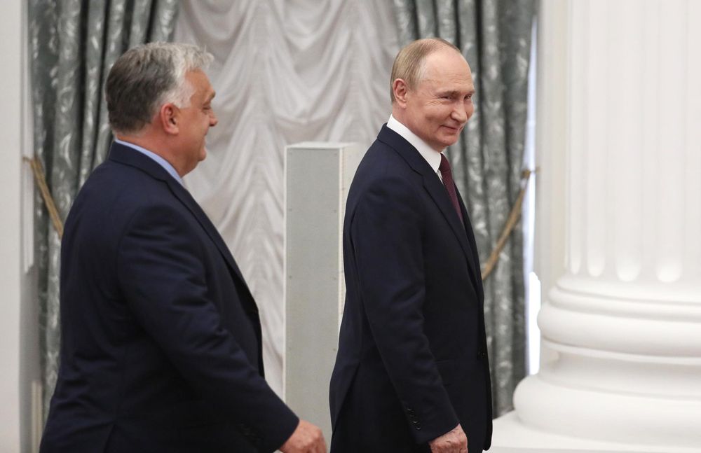 El presidente ruso, Vladimir Putinn, y el primer ministro húngaro, Viktor Orbán. EFE