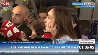Victoria Villarruel en rueda de prensa