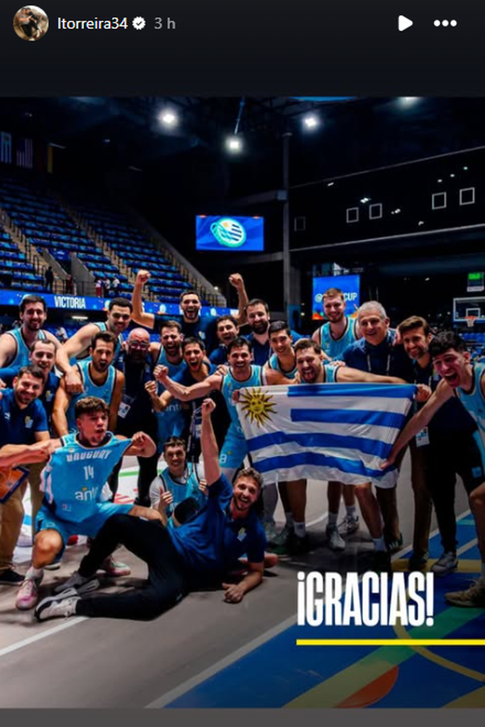 El mensaje de Lucas Torreira a la selección uruguaya de básquetbol El mensaje de Lucas Torreira a la selección uruguaya de básquetbol