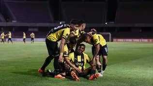 El festejo de Joaquín Ferreira ante Alianza