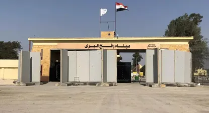 magen de archivo de una vista de la puerta fronteriza de Rafah con la Franja de Gaza.