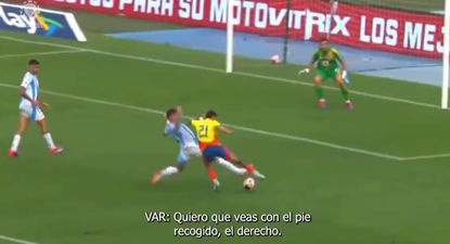 eliminatorias: conmebol publico video y audio del polemico penal que le dio el triunfo a colombia ante argentina