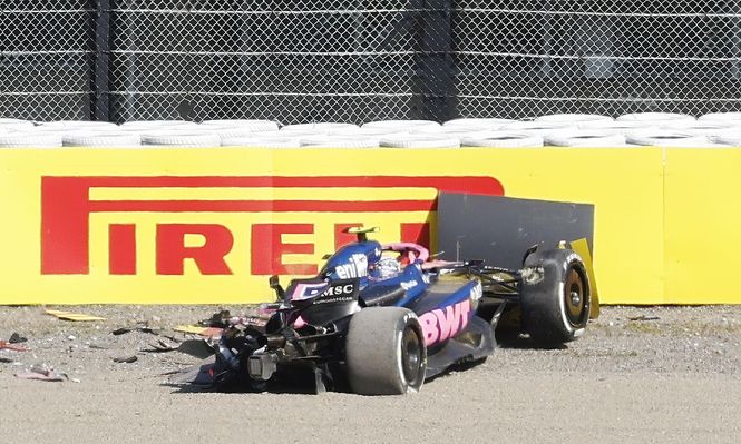 El auto de Jack Doohan tras su choque en Japón.