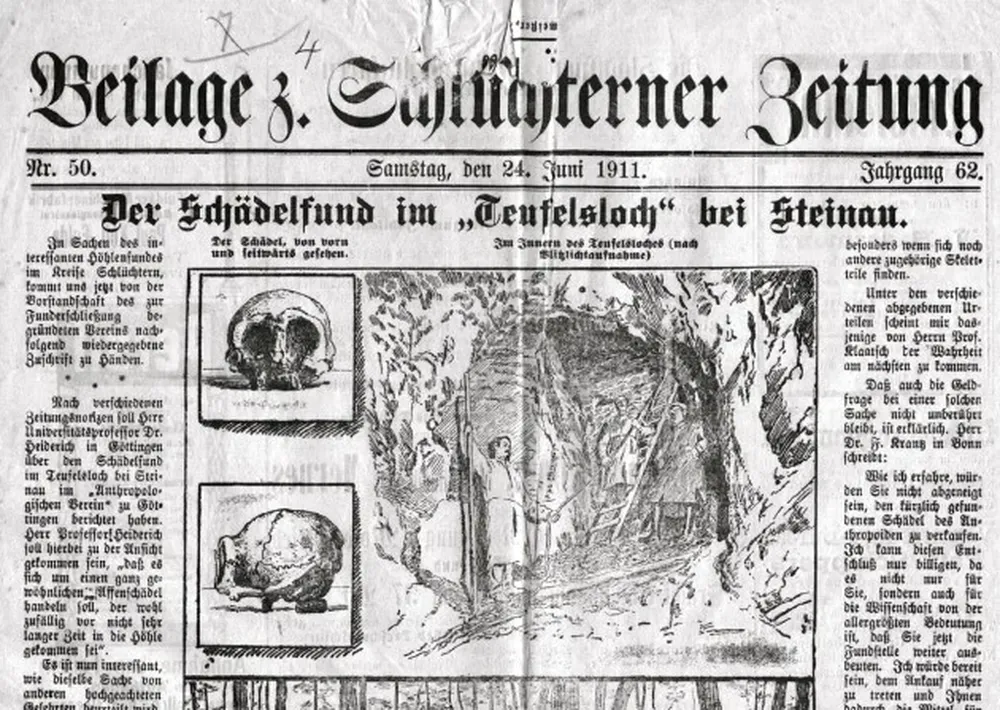 Un diario alemán se hace eco del hallazgo de la Cueva del Diablo, en 1911