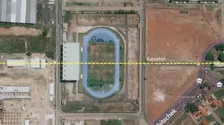 El Estadio Zerao está exactamente en la mitad del mundo