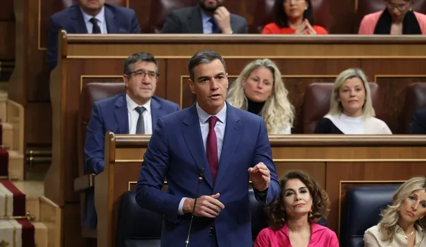 El presidente del Gobierno, Pedro Sánchez, interviene durante una sesión de control al Gobierno, en el Congreso de los Diputados.