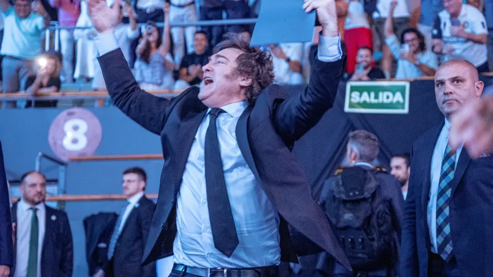 Javier Milei, durante su discurso en el Madrid Economic Forum.