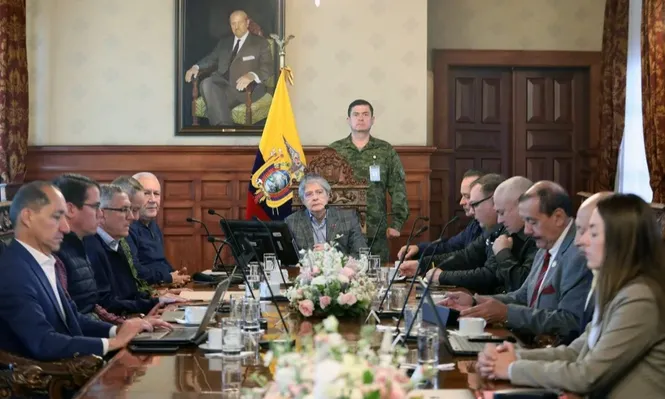 Reunión del gabinete de seguridad con el presidente ecuatoriano Guillermo Lasso donde se anunciaron los cambios de altos mandos.