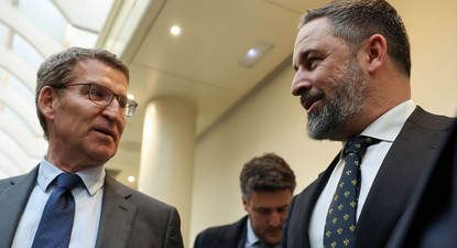 Alberto Núñez Feijóo, líder del PP y Santiago Abascal, presidente de Vox.