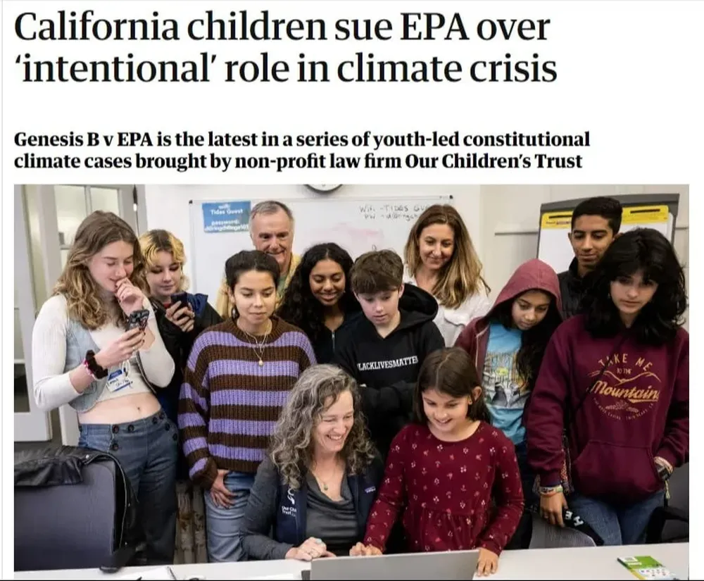 La demanda colectiva Génesis B. está formada por 18 adolescentes que litigan contra la Agencia de Protección Ambiental de Estados Unidos.