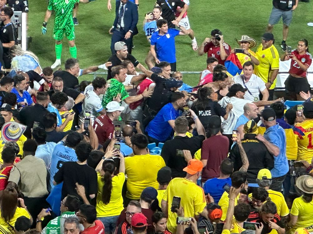 Problemas en la tribuna luego del partido entre la selección de Uruguay y Colombia por la Copa América 2024