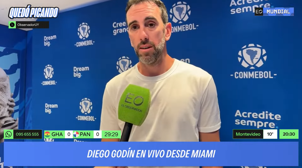 Diego Godín en vivo desde Miami con Quedó Picando