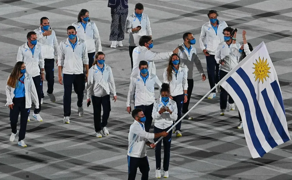 Los uruguayos en el desfile inaugural
