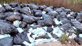 Bolsas con millones de mascarillas fueron halladas en dos puntos de Valdemoro.&nbsp;