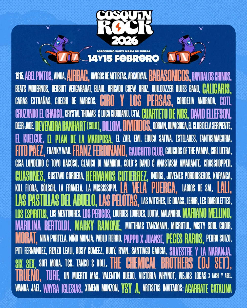 Cosquín Rock 2026: Line Up completo