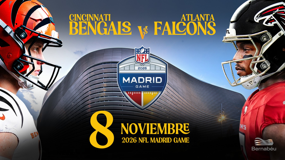 Los Bengals y los Falcons se enfrentarán el 8 de noviembre en Madrid.