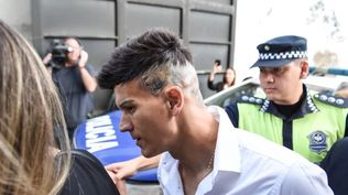 Sebastián Sosa ingresando al Juzgado de Tucumán