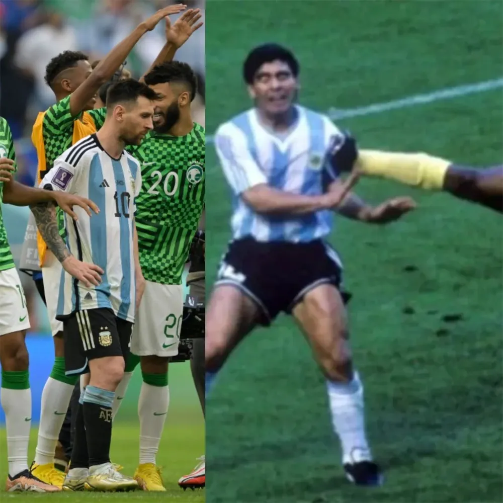 Maradona y Messi, los dos sufriendo el debut