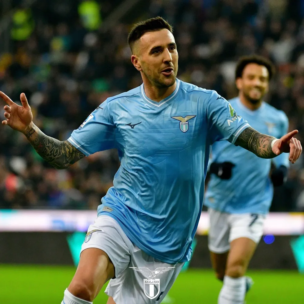 Matías Vecino celebra el gol de la victoria de Lazio ante Udinese