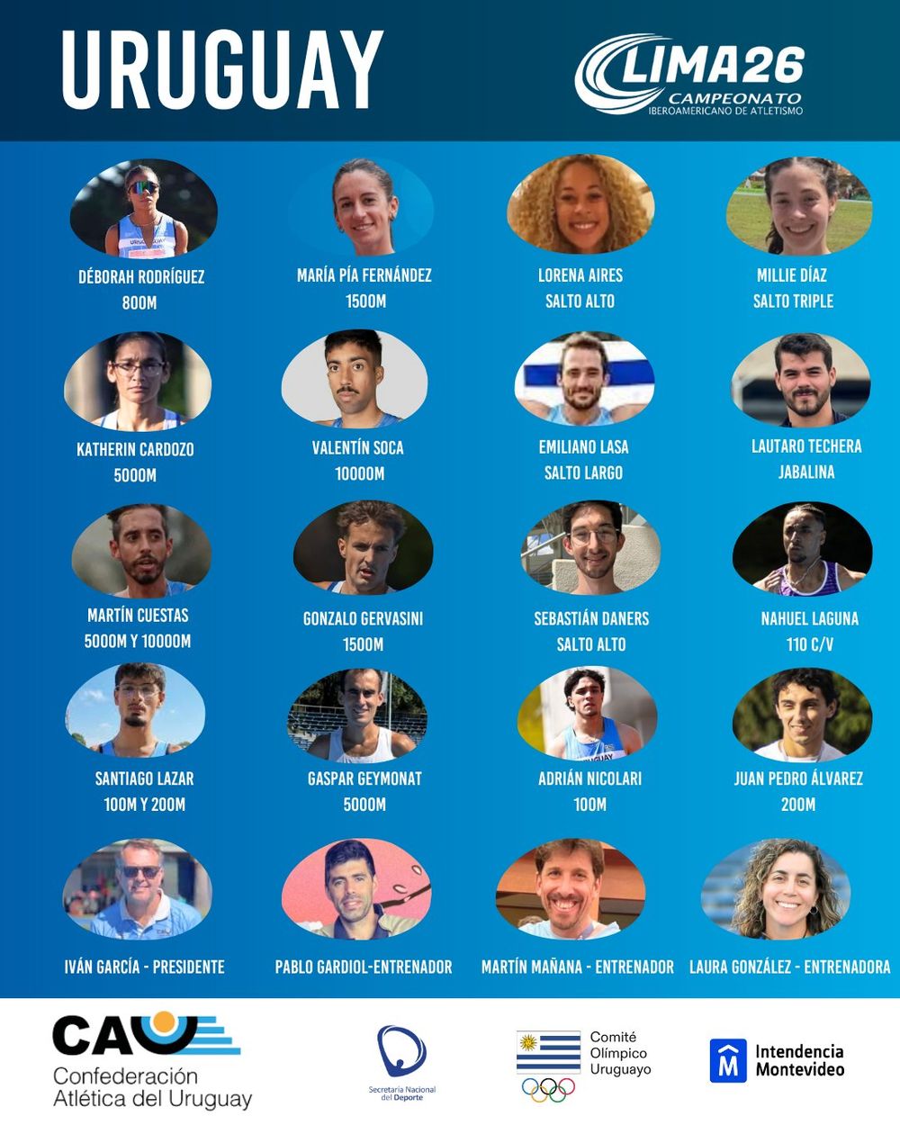 Este es el equipo de Uruguay en el Iberoamericano de Lima