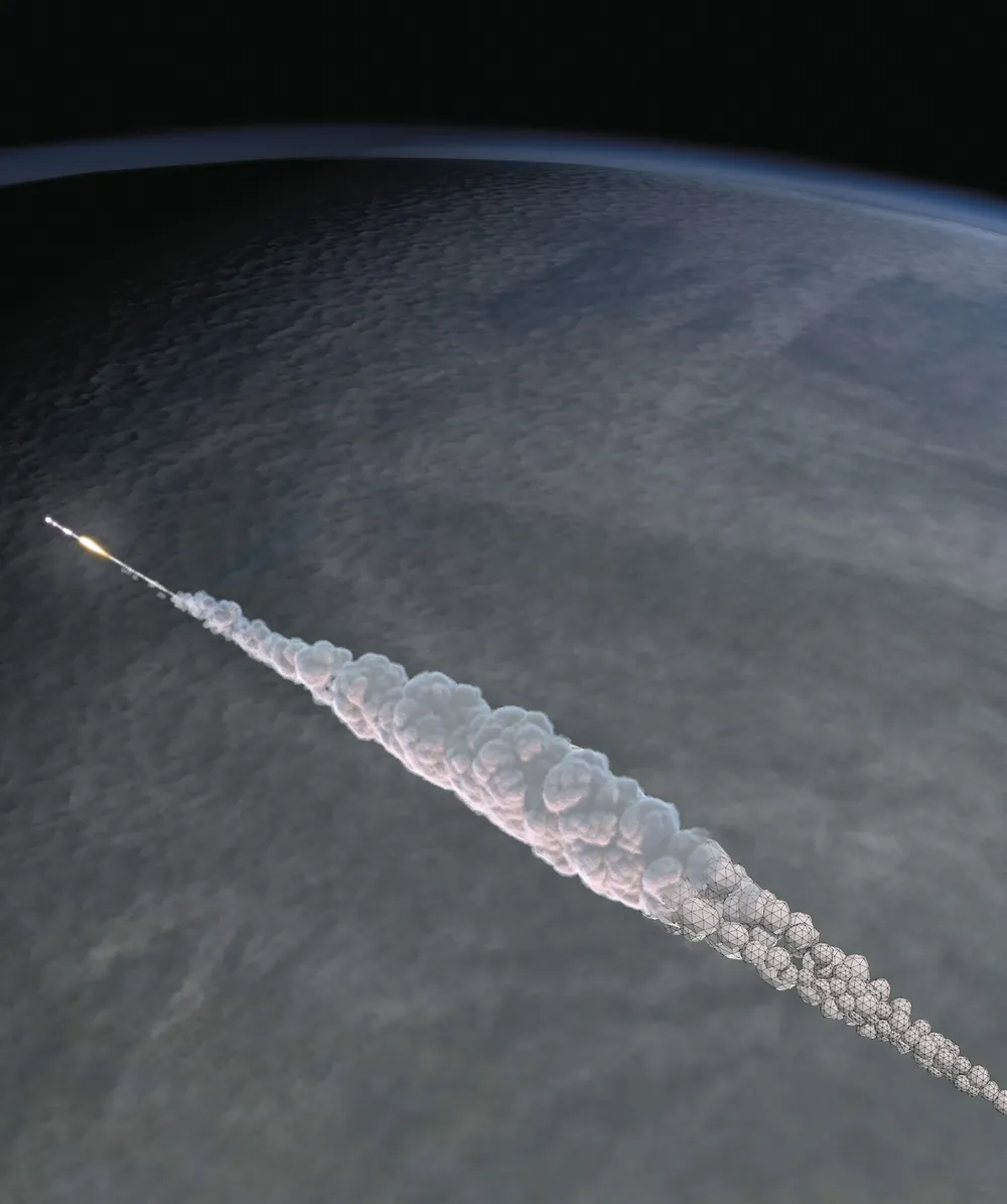 Simulación en 3D de la detonación del asteirode que el pasado 15 de febrero cayó cerca de la ciudad rusa de Chelyabinsk, en los montes Urales